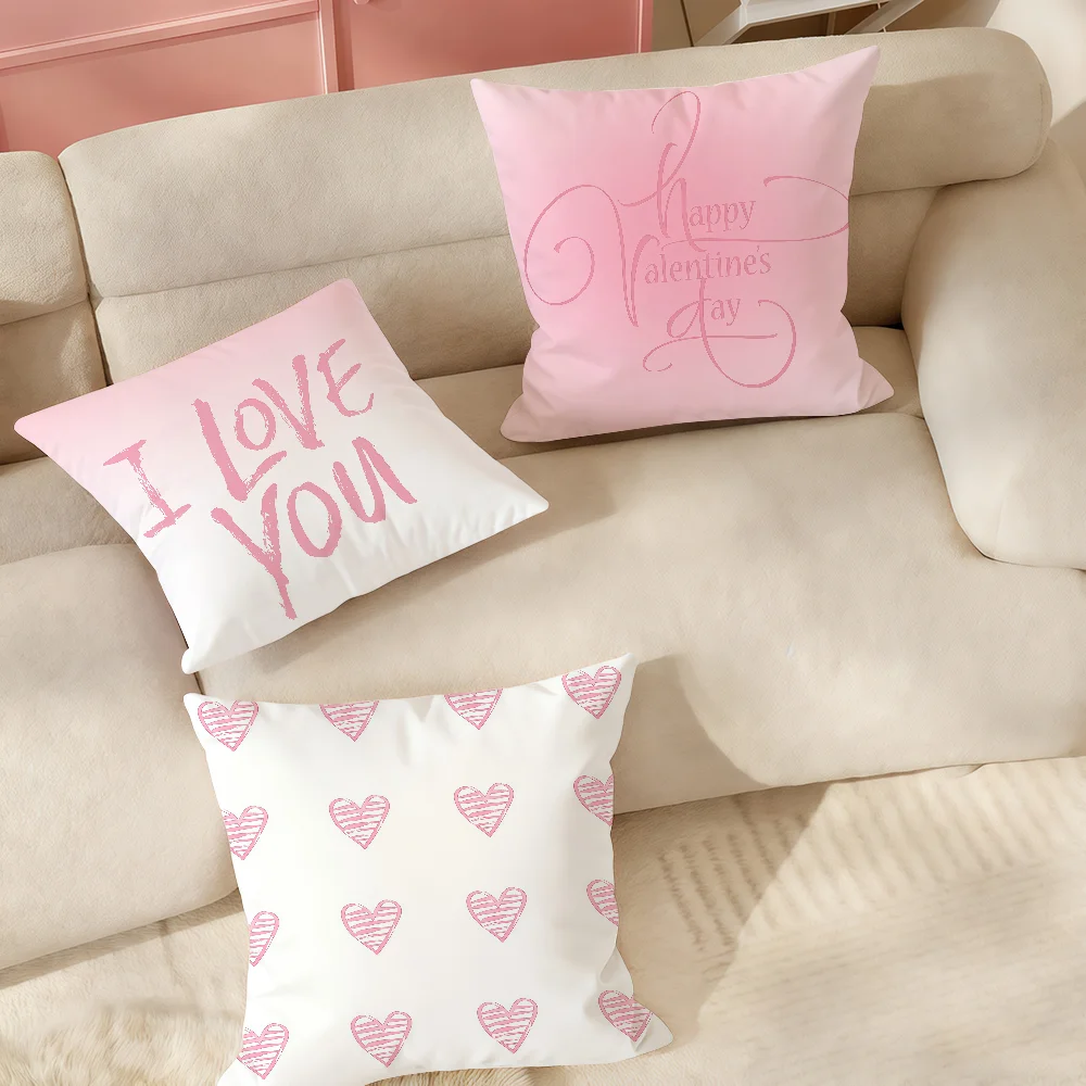 Kissenbezug „Happy Valentine's Day“, geeignet für Schlafzimmer, Wohnzimmer, Autos, Heimdekoration