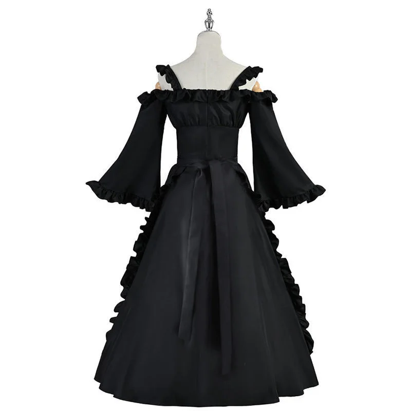 Death Master and Black Servant cosplay Costume Alice cos Costume French maid Black Long Dress Anime