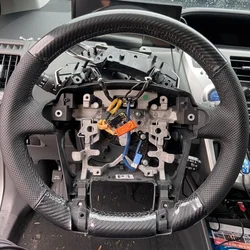 Car Steering Wheel Cover Carbon Fiber Leather For Toyota Prius 2012-2017 Braiding Cover For Toyota Steering wheel Accessories