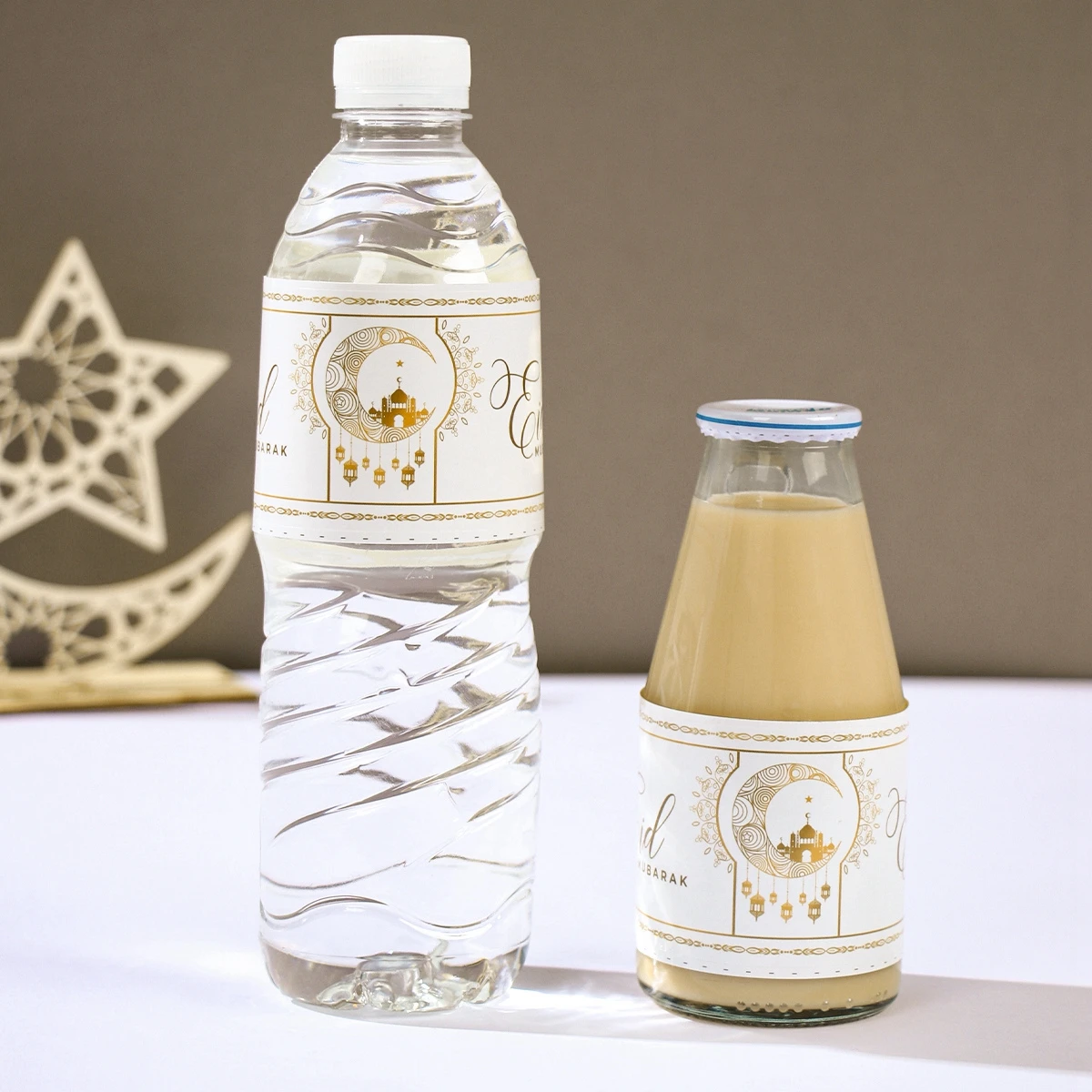 Ramadan Mubarak adesivi per bottiglie d'acqua regalo decorativo bottiglia musulmana islamica etichetta adesiva Eid Al-fitr forniture per la decorazione del partito