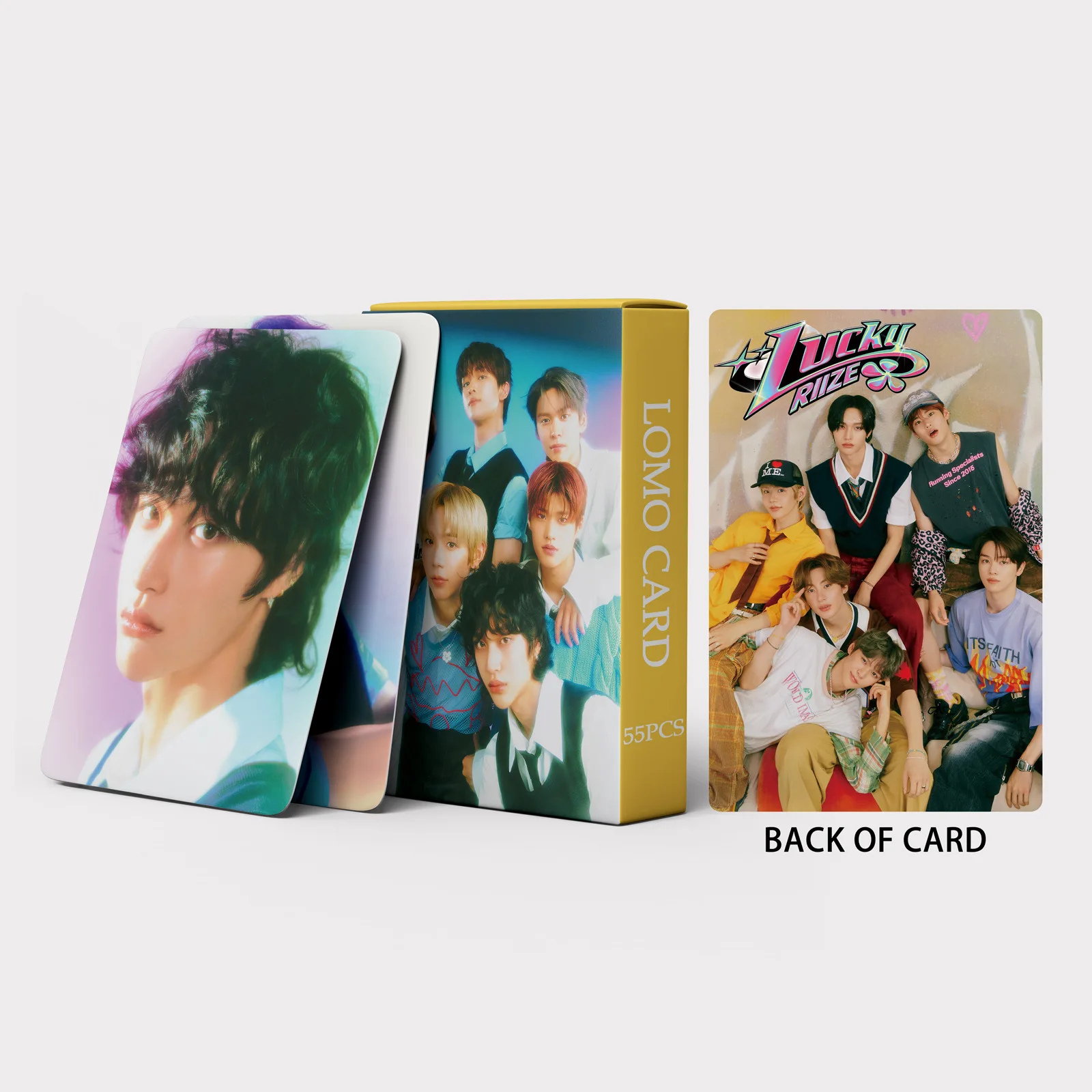 55pcs/Set Kpop RIIZE New Song Lucky Boxed Card High Quality HD Photo Double Sides Printing Korean Style LOMO Card Fan Collection