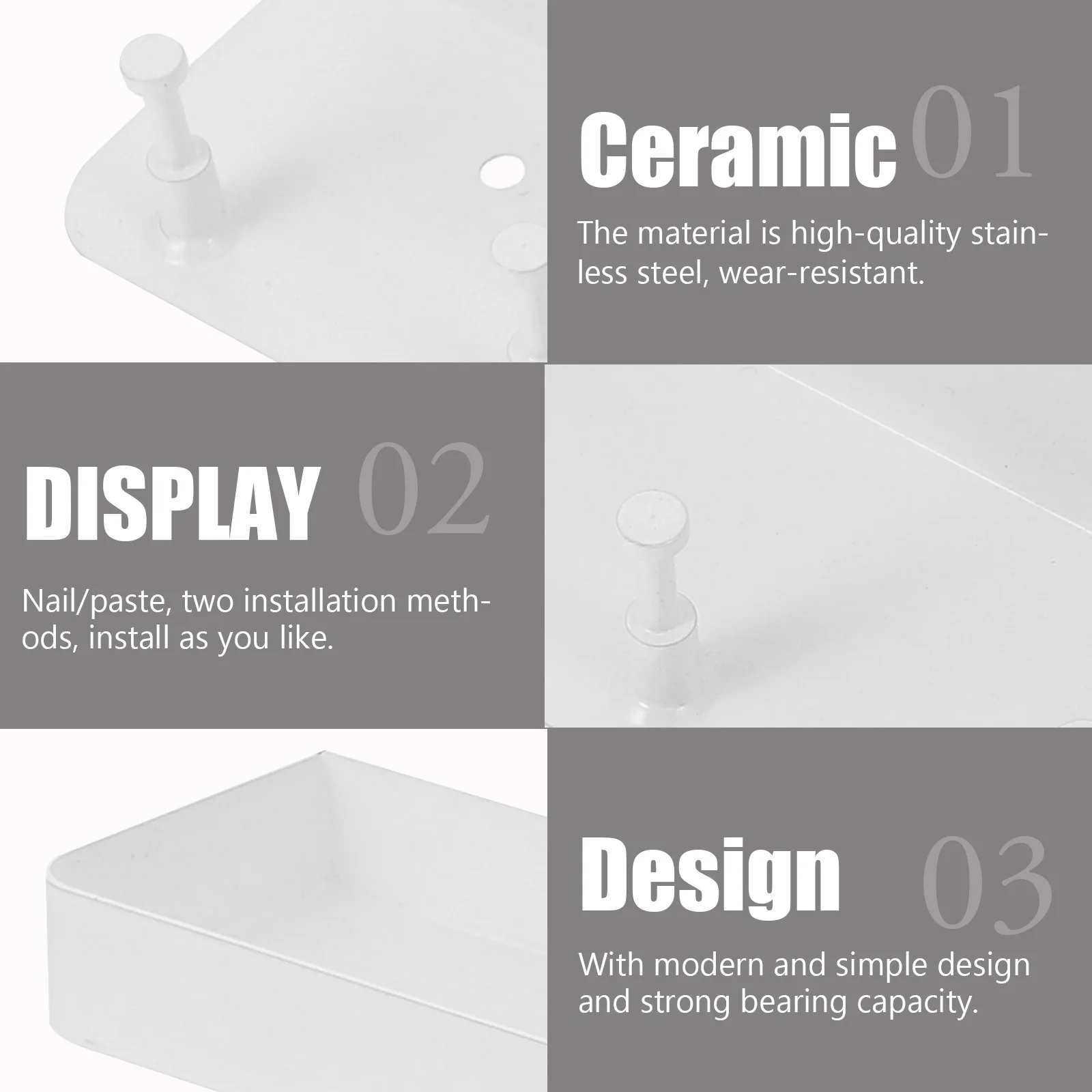 

Stainless Steel Wall Mount Hook Rack Shelf Umbrella St ganizer Self Adhesive Storage Solution For Keys Magazines Phones