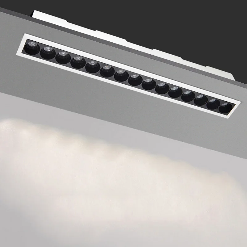 LED Linear Grille Lights Embedded COB LED Spotlights 10W 20W 30W LED Wall Light Aluminum Indoor Lighting