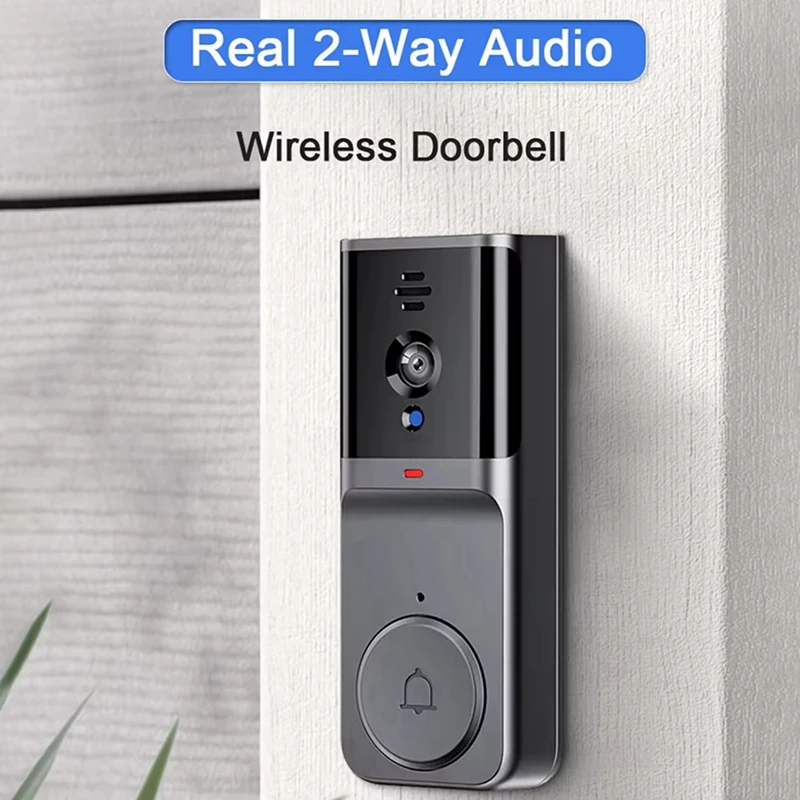 PHILE-Video Doorbell With 4.3 Inch IPS Screen 2-Way Audio 2.4Ghz Visual Intercom Recording Doorbell Camera With Antenna