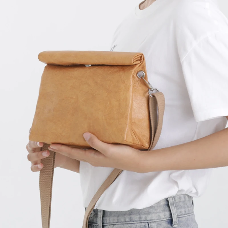 Design Paper Single Shoulder Bag Leisure Bag Messenger Bag New High Quality Kraft Paper Women Bag