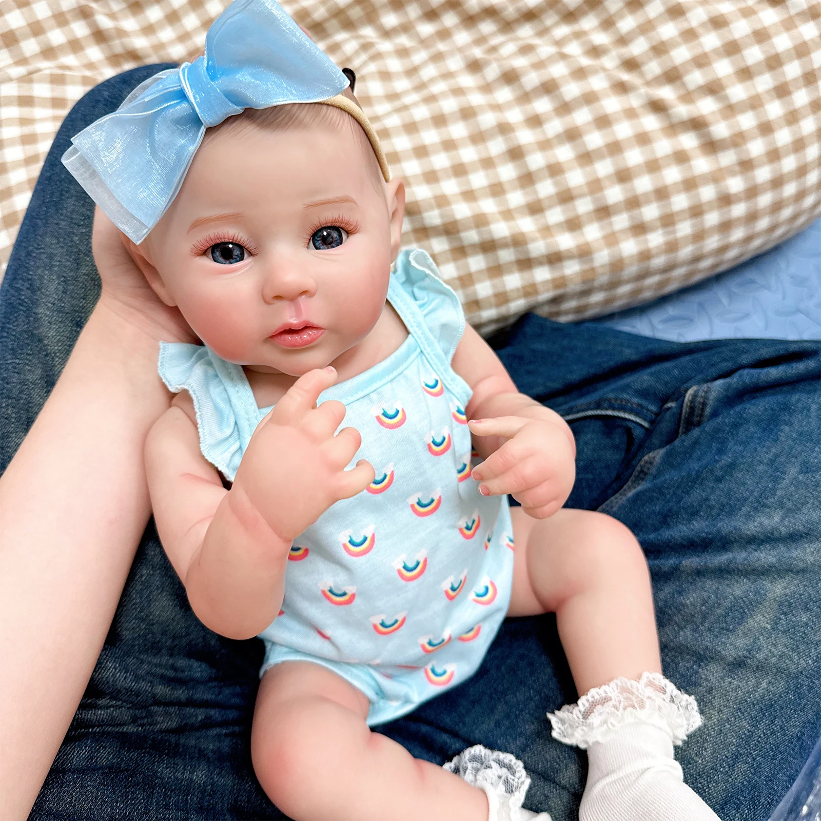 18インチ全身ビニール製リボーンドール、レイブン、洗える、3Dペイントスキン、血管が見える、新生児ベビードール、ベベリボーンおもちゃ、クリスマスプレゼント