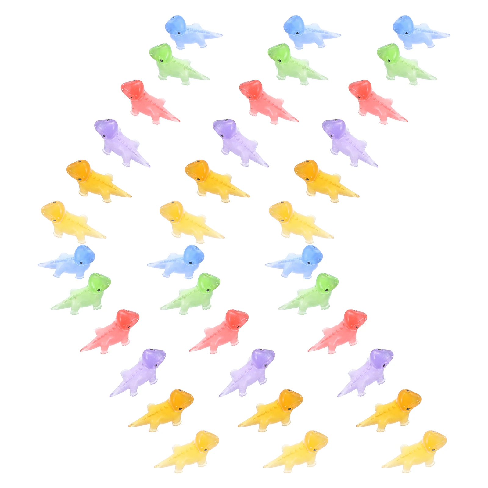 

36 Pcs Luminous Lizard Ornaments Mini Figurine Glow Dark Resin Craft Animal Decor Green Yellow Purple Red Garden Yard