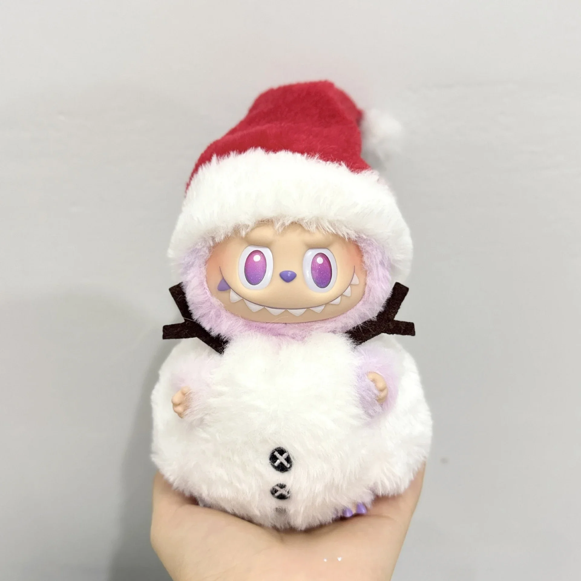 Doll clothes For labubu 17cm doll clothing Christmas Snowman Top hat button set For labubu V3 V2 V1 doll outfit Accessories