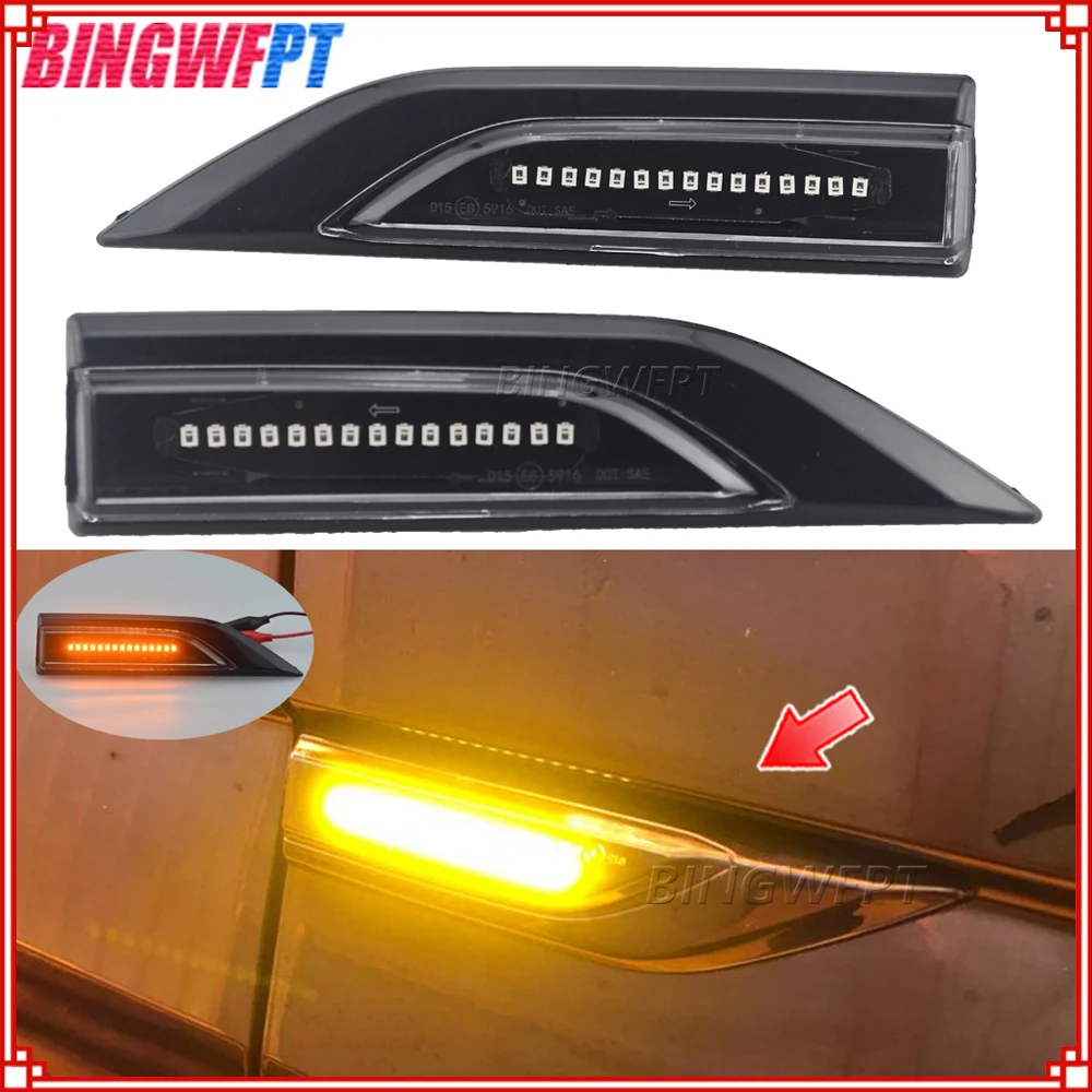 2Pieces LED Dynamic Side Marker Turn Signal Light Lamp For Volkswagen For VW Transporter T6 Multivan 2015 2016 2017 2018 2019