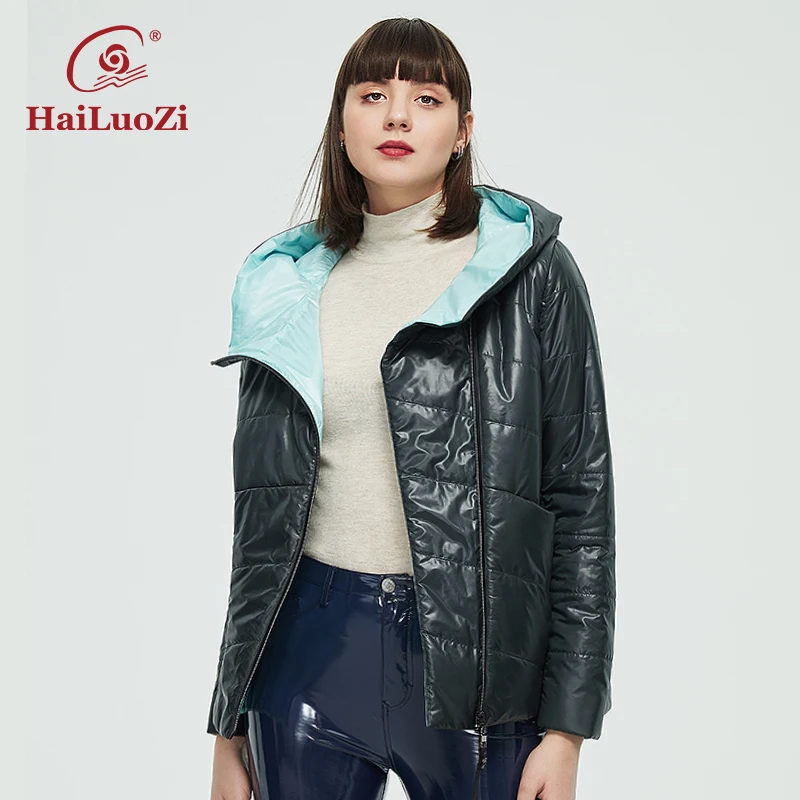 HaiLuoZi Women’s Jacket Plus Size Fashion Hooded Parka Casual Female Apparel Autumn Winter Short Thin Cotton Warm Women Coat 10