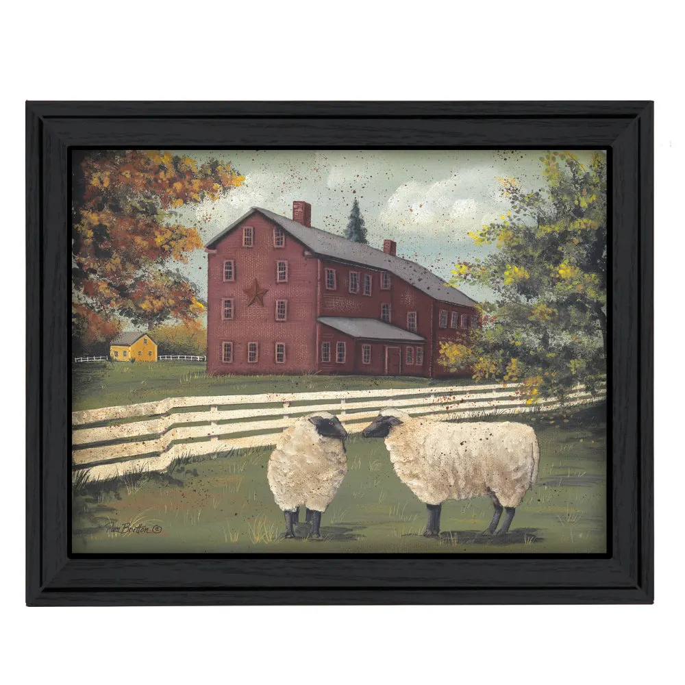 

Hancock Sheep Framed Wall Art Print Ready to Hang with Black Frame Farm Animal Design for Farmhouse Decoration Paper Poste
