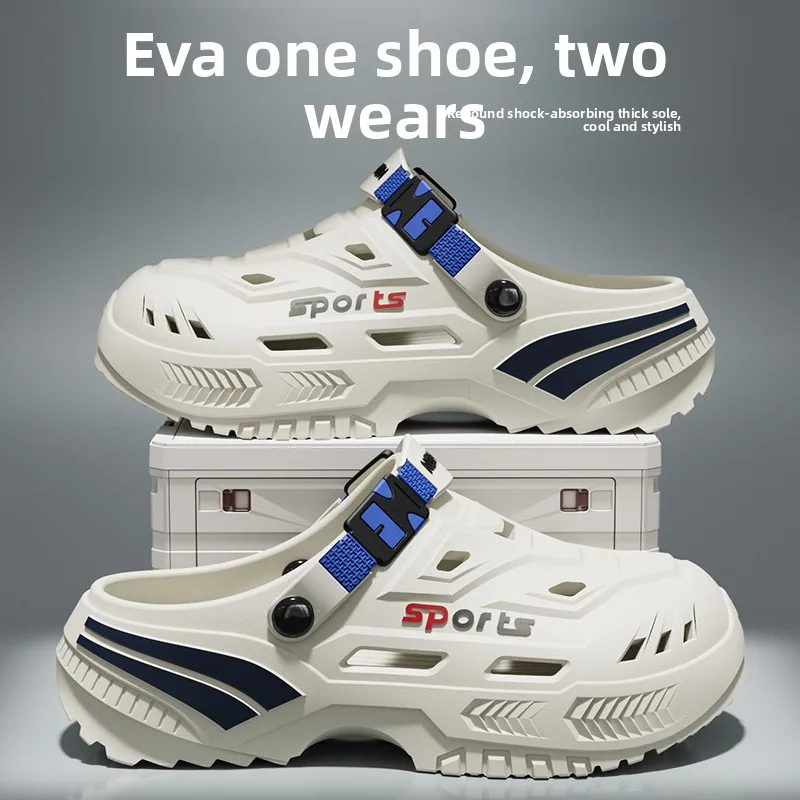 YUYIN Novas Sandálias da Moda Masculinas de EVA Casuais Confortáveis com Furos, Sapatos de Jardim, Sandálias de Praia Masculinas para Exterior, Chinel