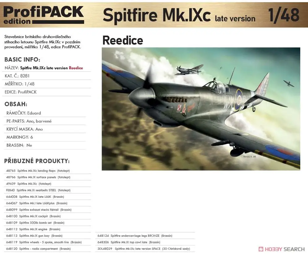 Eduard EDU8281 1/48 Spitfire Mk.IXc (Late) ProfiPACK Model Kit