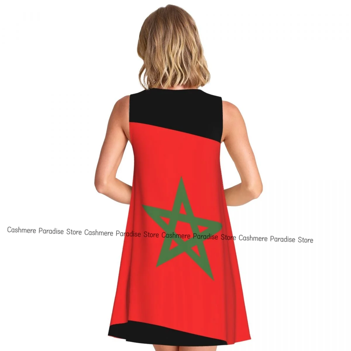 Robes d'été pour femmes, t-shirt de plage, sans manches, drapeau marocain, décontracté, ample, débardeur, 2025