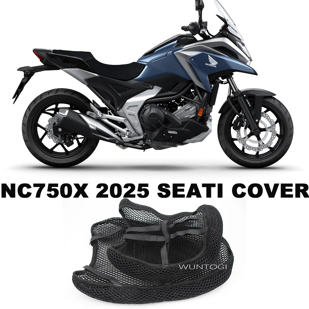 

For Honda NC750 X 2025- Motorcycle Nylon Non Slip Seat Covers NEW NC750 X 2025- 3D Airflow Honeycomb Mesh Insulated Protect