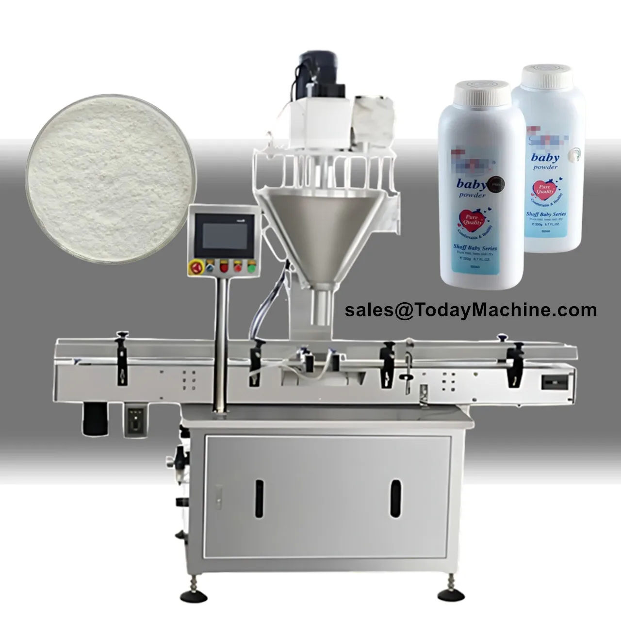 Glass Bottle Dry Spice Milk Coffee Powder Spiral Filling And Capping Machine