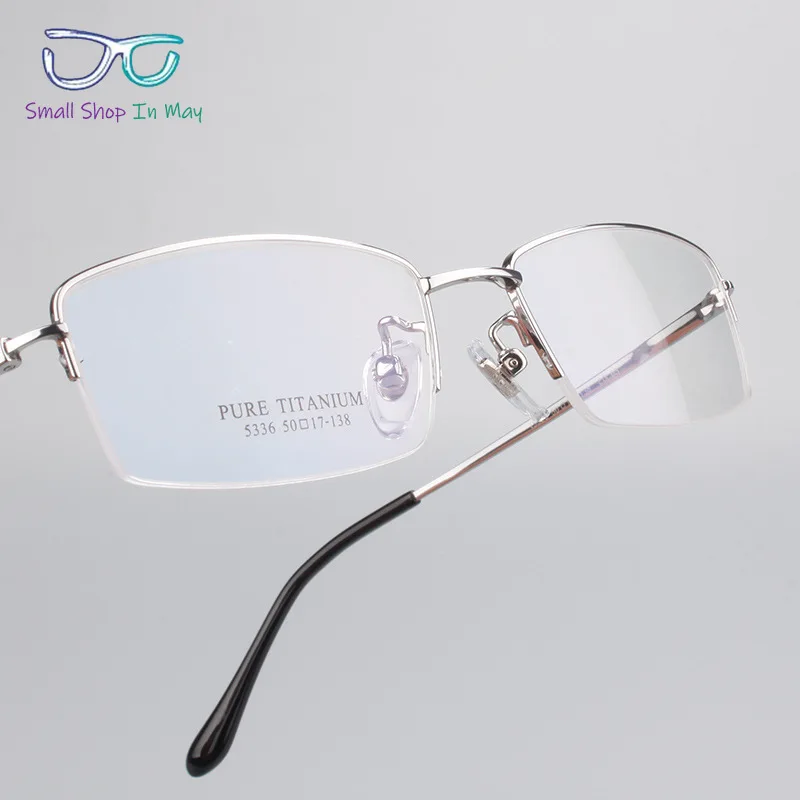 Pure Titanium Men's Half Frame Business Leisure Frame Myopia Anti-blue Light Women Small Face Small Frame Optical Glasses