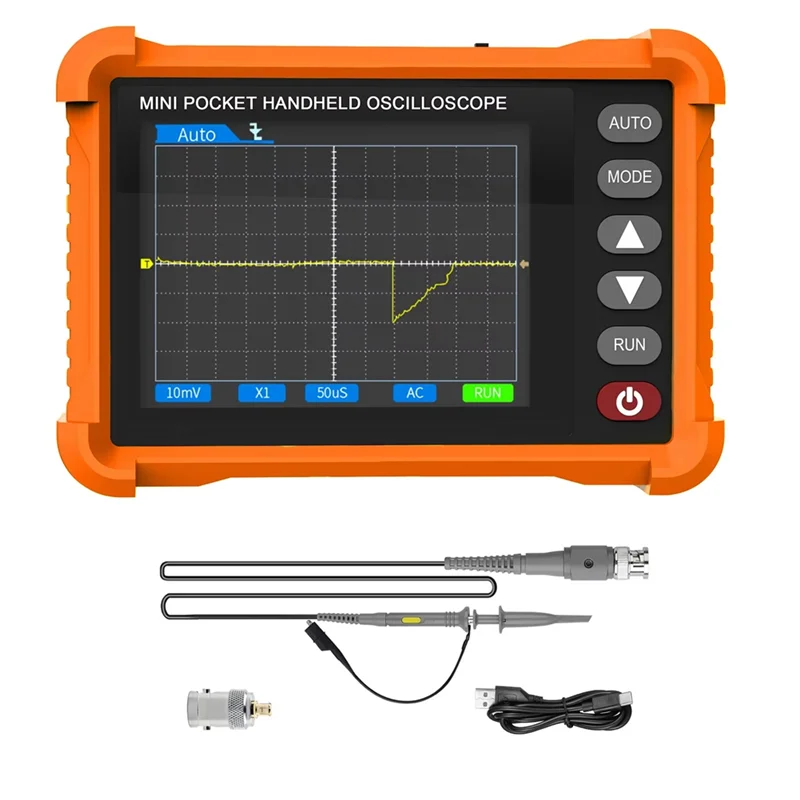 

Handheld Digital Oscilloscope With 2.8-Inch Display, 2.5MS/S Real-Time Sampling Rate, 500Khz Bandwidth For BT-500K-A54Q