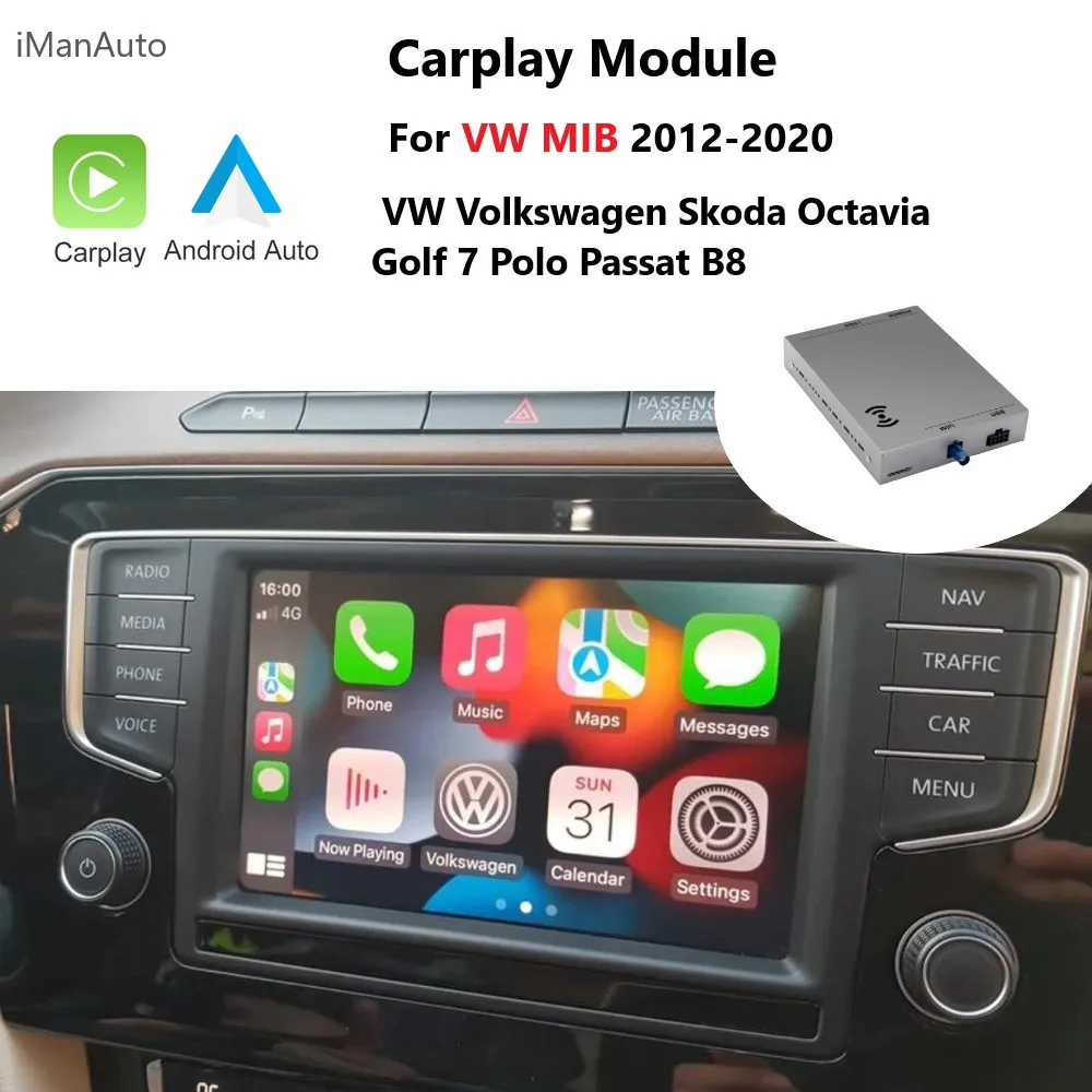 Беспроводной автомобильный модуль Apple Carplay Android для Golf VW/Volkswagen Skoda Octavia Polo Passat b8/SEAT Leon MIB