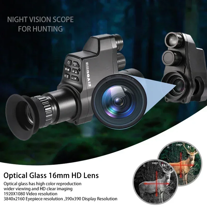 GOYOJO Infrared Night Vision 1080P Video Camera NV4A Digital Monocular Multiple Image Mode Crosshair Hunting Night Sight Scope