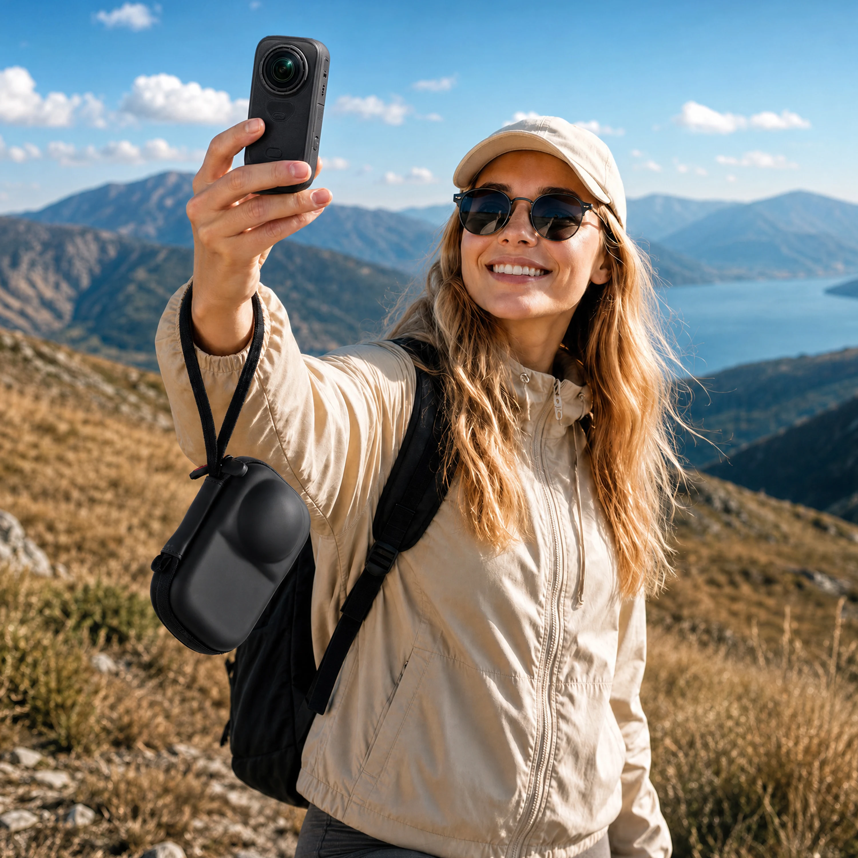 Insta360 X6 Case Portable Compact Travel Bag Hard Leather with Soft Inner for Insta 360 X6  Portable Mini Bag For Insta360 X6 image 6