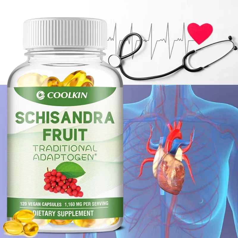 

Organic Schisandra Capsules - Helps Replenish Energy, Soothe Emotions, Promote Heart and Cardiovascular Health, Boost Immunity
