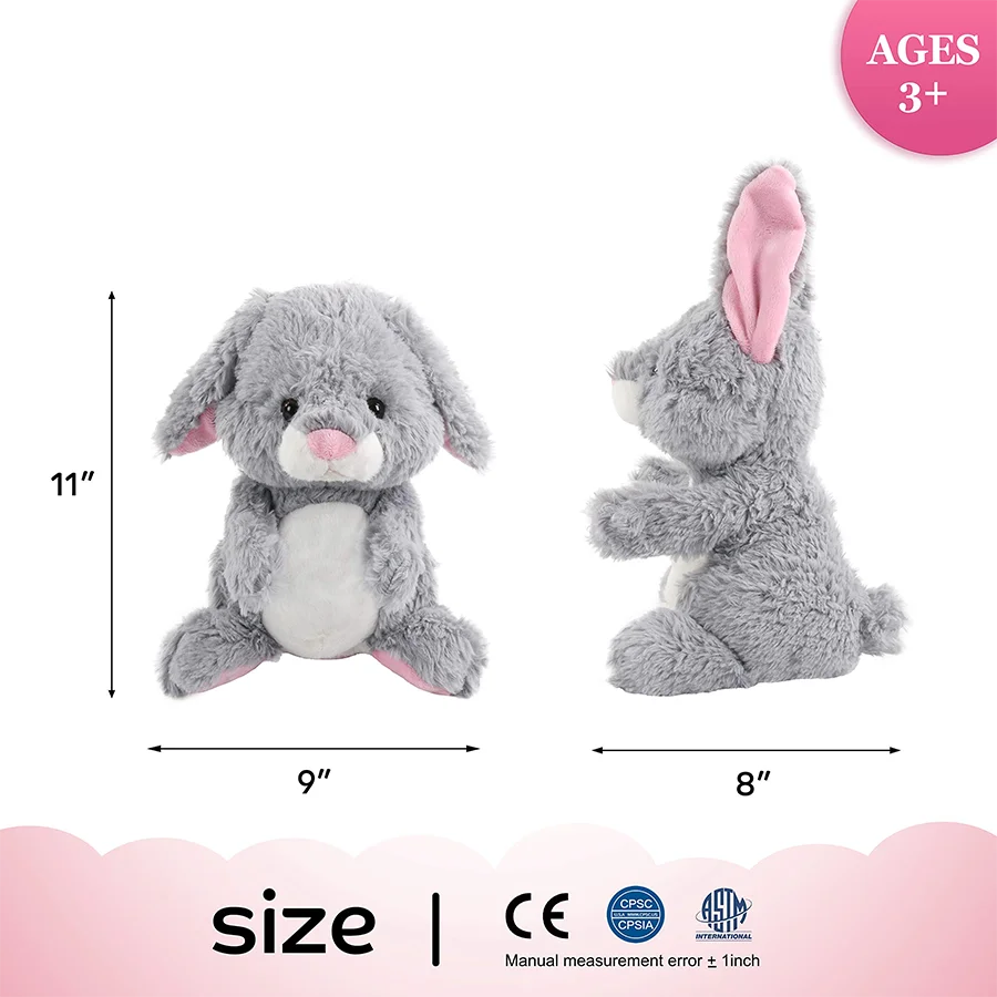 28cm PP cotone peluche grigio coniglio elettrico animali di peluche cuscino bambola di alta qualità regalo di compleanno per ragazza peluche per bambini