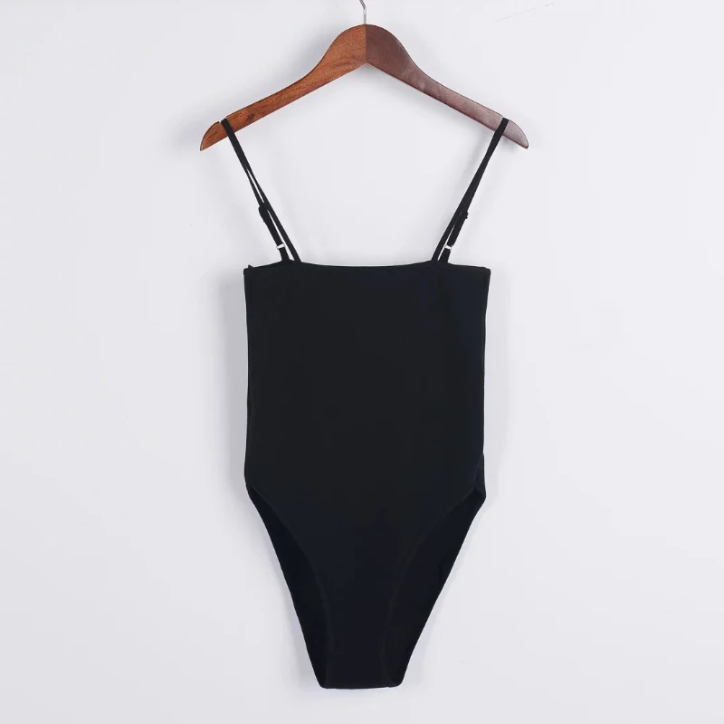 Women\'S Sexy Suspender Jumpsuit Solid Slim Fitting Tank Top Bodysuit Chest Wrapped Swimsuit Brazilian Bathing Suit Female