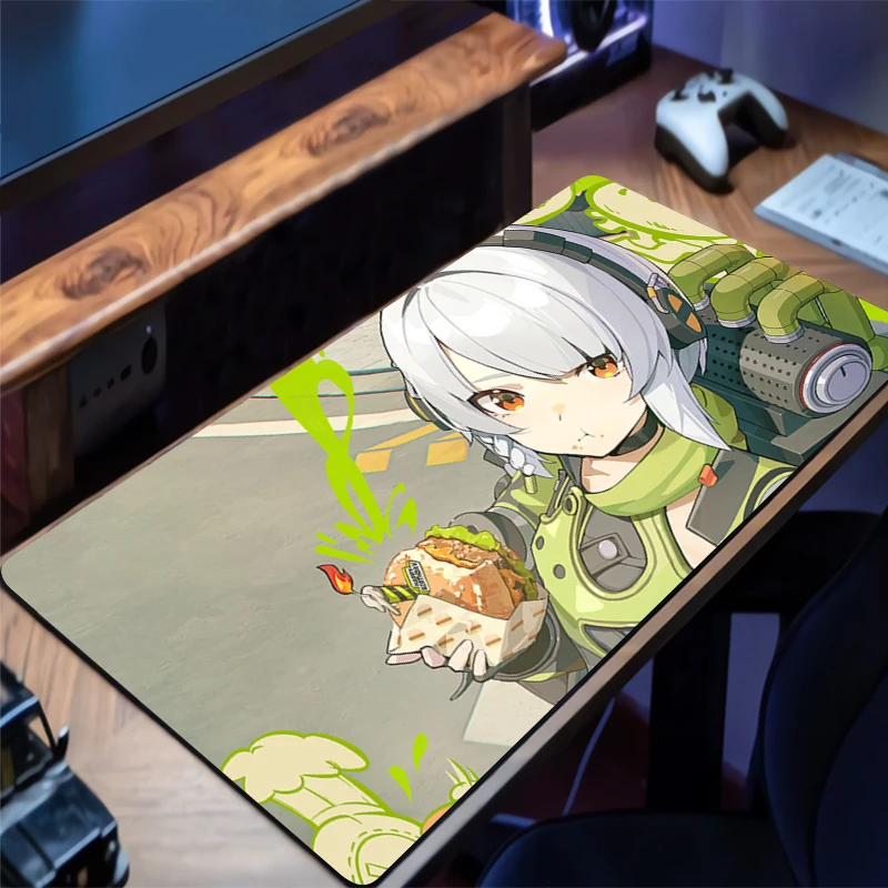 PopMouse Pad Besar Zenless Zone Nol Anby Demara E-sports Game Player Mouse Pad Keyboard Pad Non-slip Mat PC HD Game Mousepad