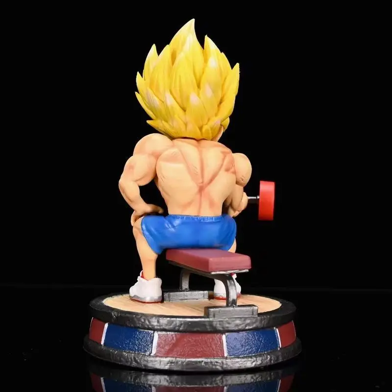 ドラゴンボール 悟空筋トレフィギュア ダンベル付き 超サイヤ人フィットネス像 アニメコレクタブルモデルギフト