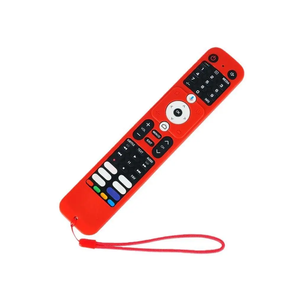 Silicone Protective Case with Lanyard Shockproof Soft Shell Protector for Haier Smart TV Remote Control HTR-U32