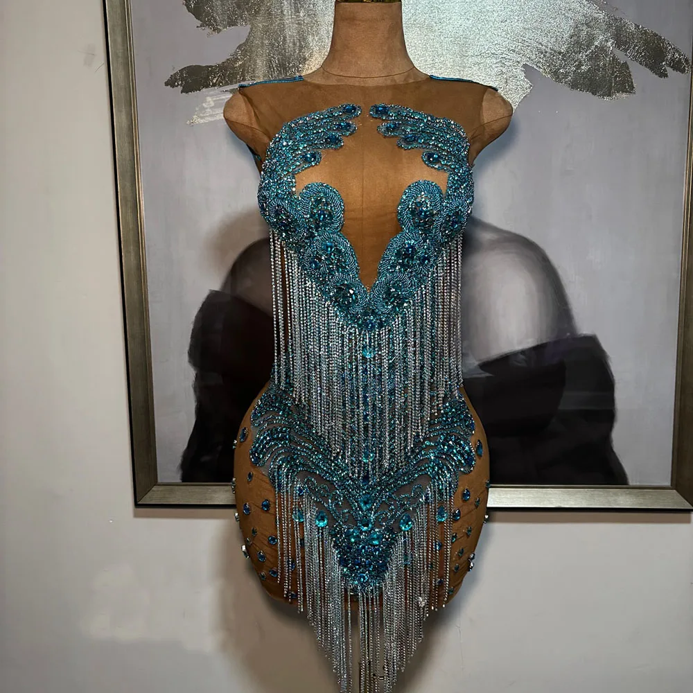 

Sparkly Short Prom Dresses Rhinestone Crystal Graduation Party Gowns Tassel Cocktail Dress For Women Customized