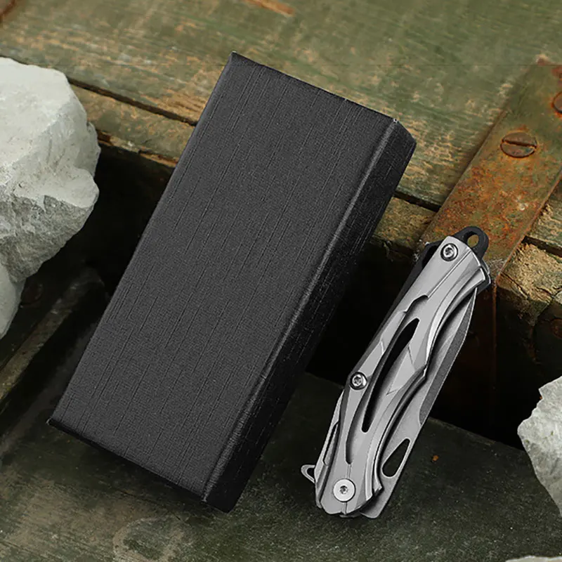 Outdoor body defence folding knife multifunctional high hardness knife camping portable carry sharp fruit knife