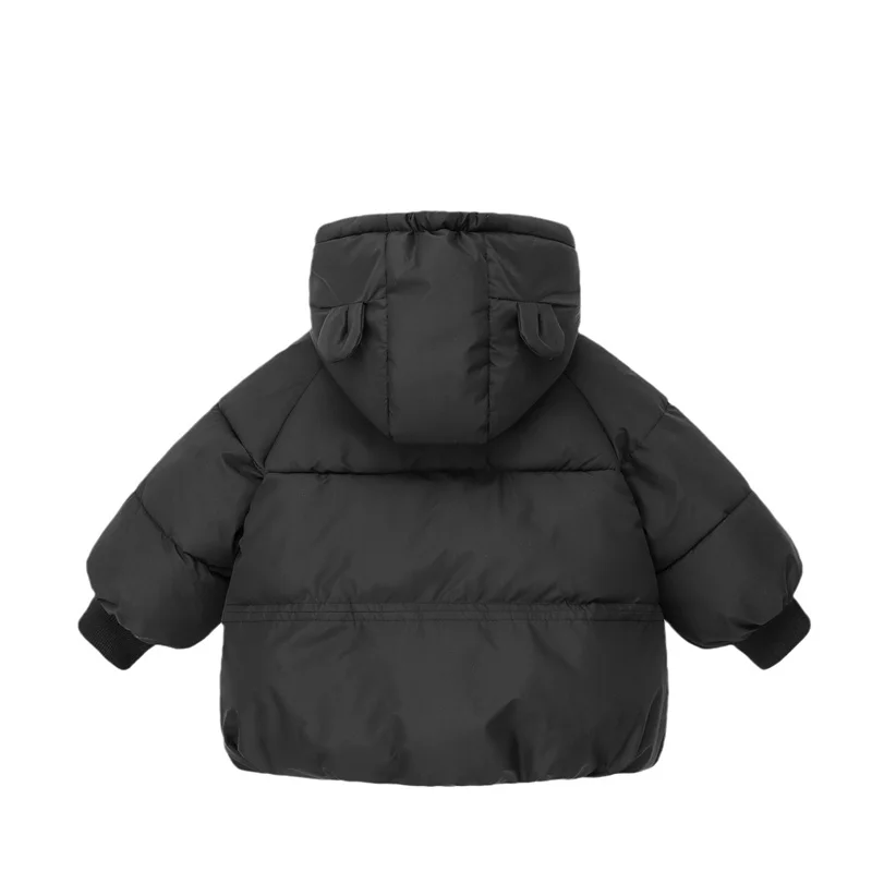 Combinaison à capuche coupe-vent monochrome pour tout-petits, veste chaude pour bébé, pardessus épaissi pour garçons et filles, habit de neige pour