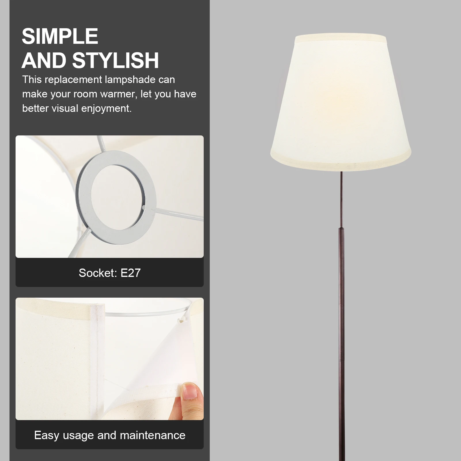 

Simple Elegant Linen Lampshade HalfRound Design For Table Lamps Bedroom Living Room Decorative Light Cover