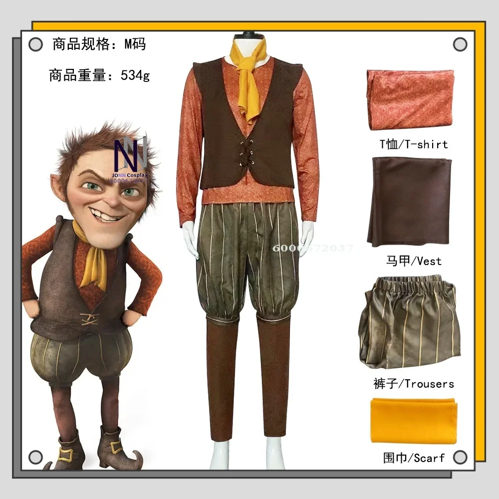 

Movie Shrek Cosplay Costume Anime Rumpelstiltskin Outfits Role Playing Full Set for Men Adult Comic Con Halloween Party Outfit