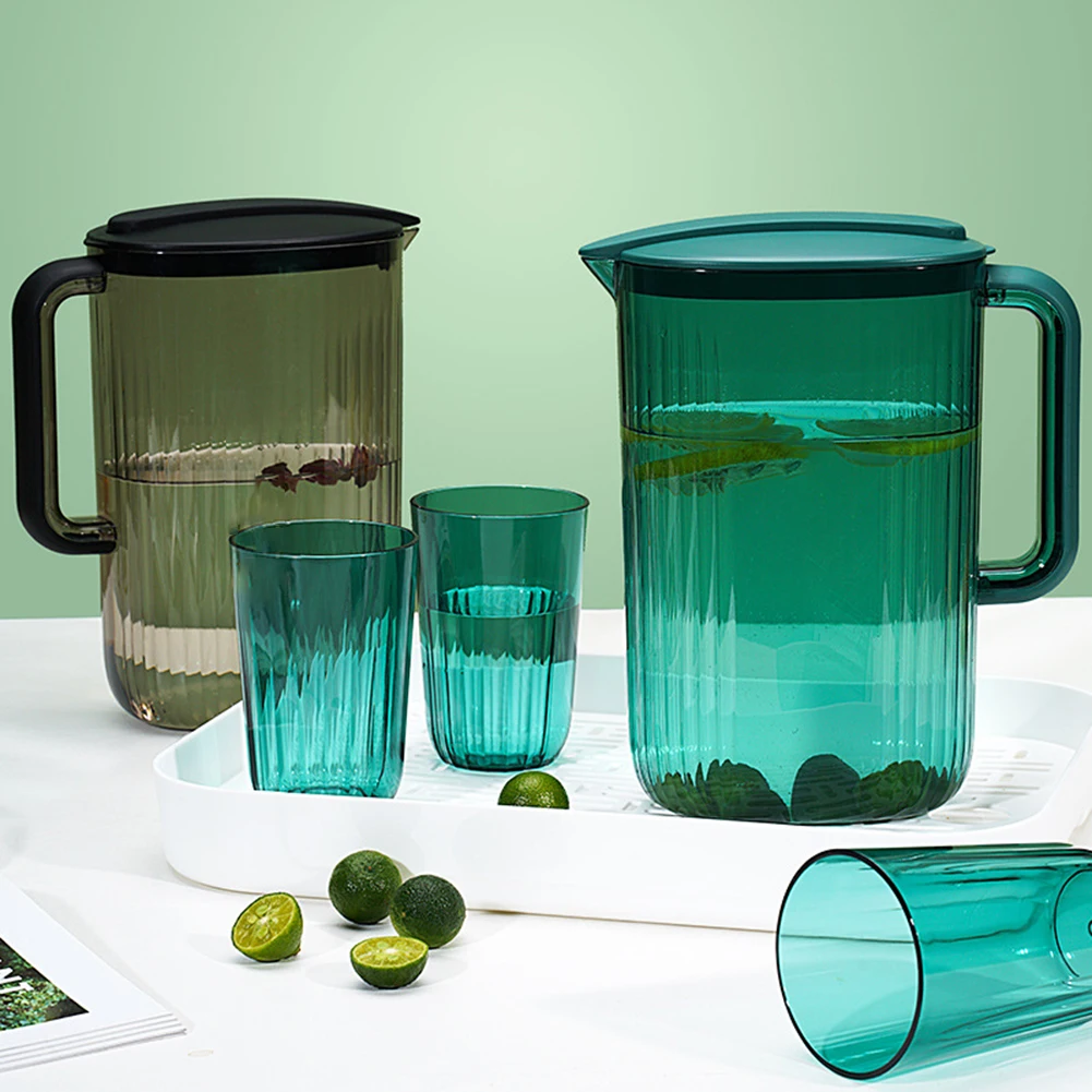 

2000ml Large Capacity Cool Water Jug Transparent Refrigerator Water Kettle Cups with Handle Office Household Jug