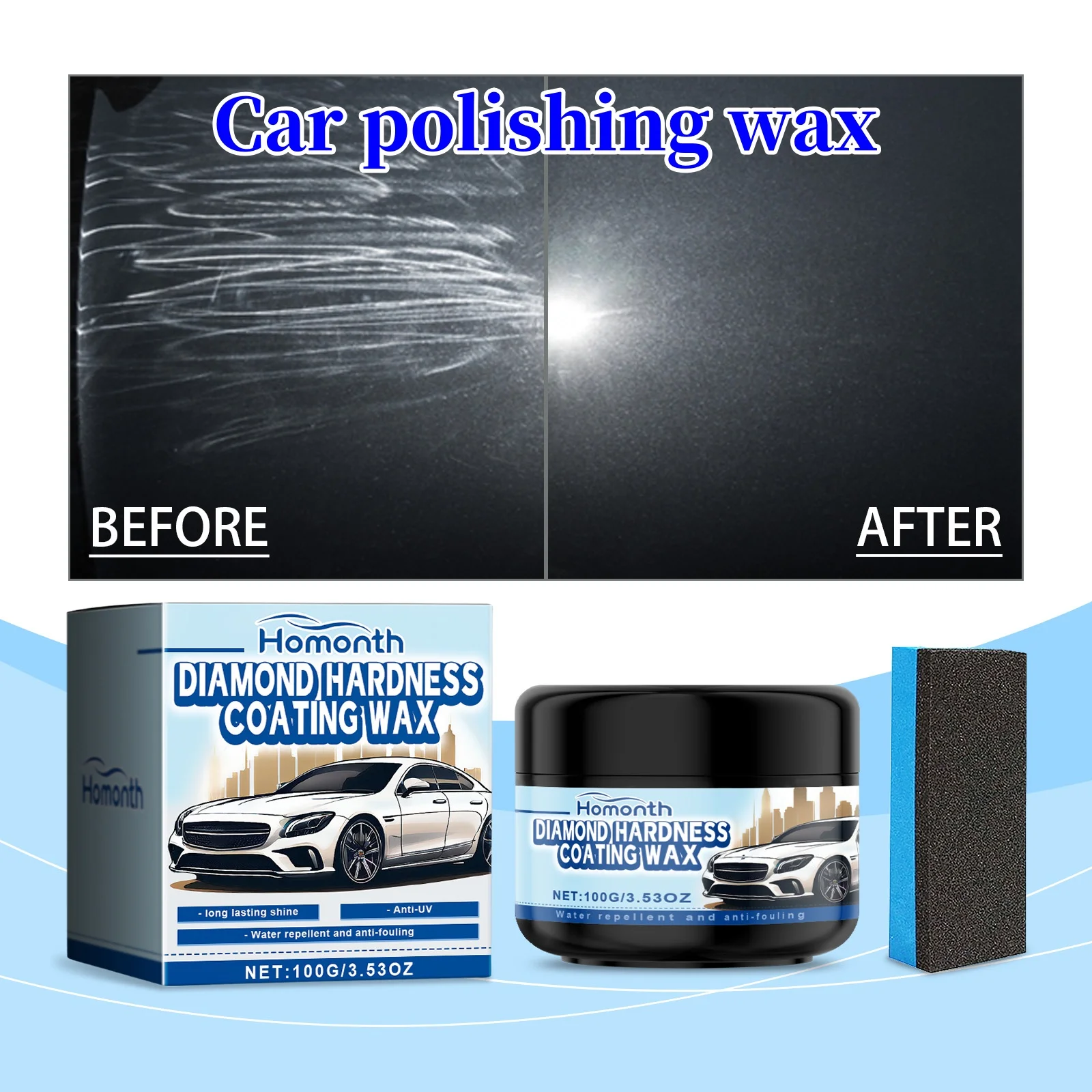 

Hard Glossy Car Wax Layer Covering, Waterproof Film Wax Sponge, Car Polish, Crystal Plating Set, Paint Surface Coating Formula