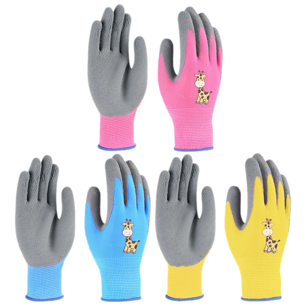 

3Pairs Children Protective Gloves Comfortable Non-Slip Garden Work Gloves for Gardening Weeding Cycling Roller Skating Outdoor