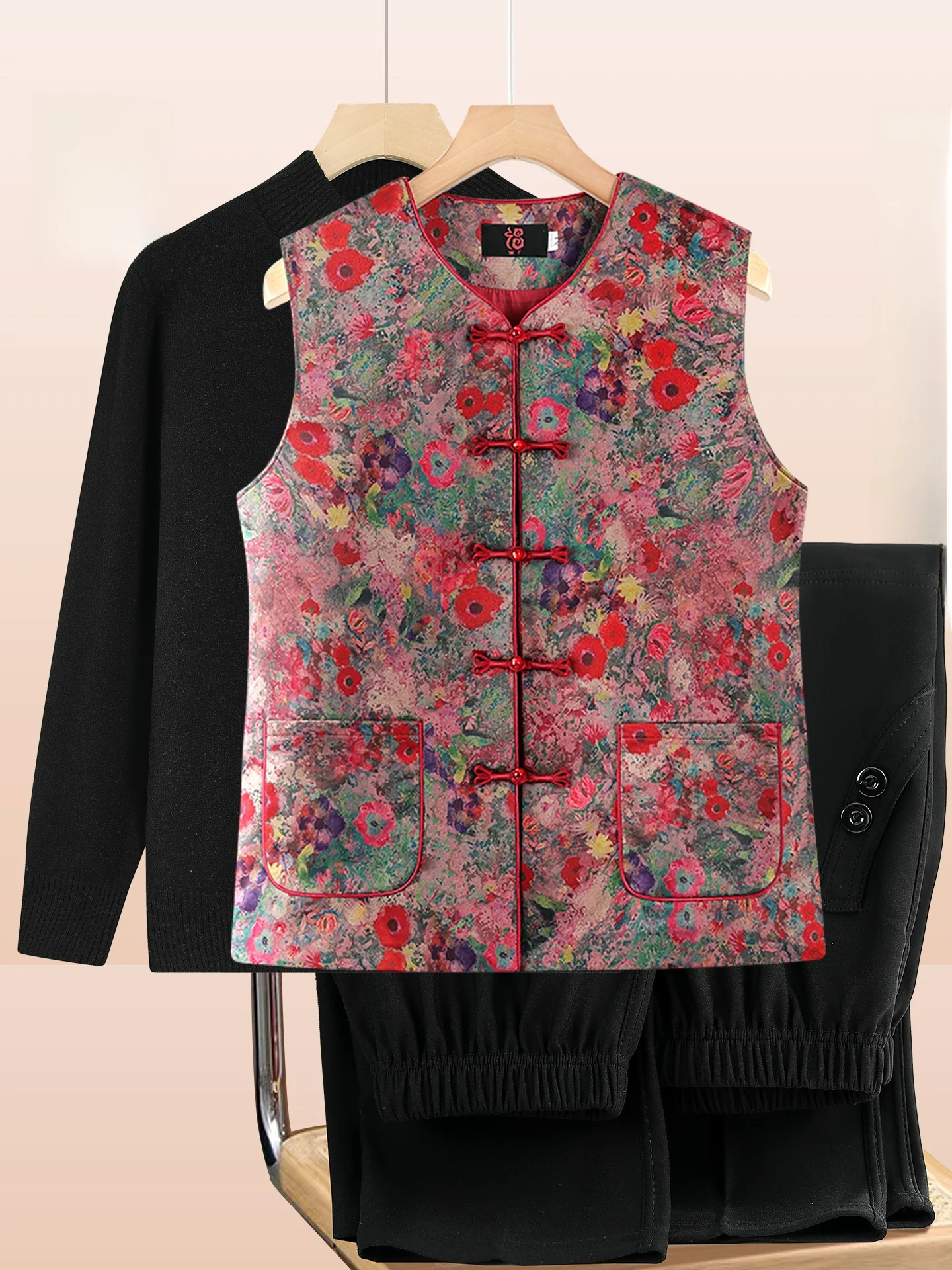 

Новая китайская модная жилетка для женщин среднего возраста и мам, весенняя одежда больших размеров