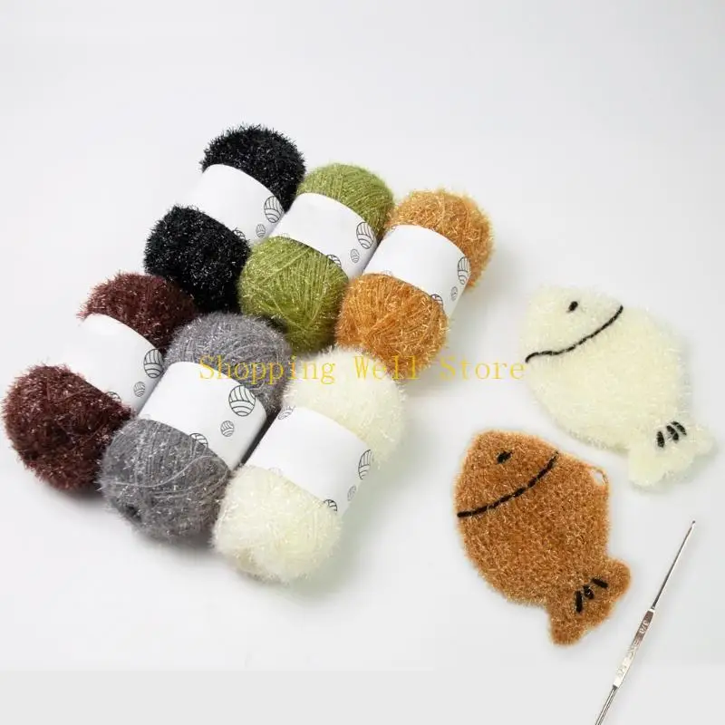 

KX4B Пряжа для чистки, пряжа ручной работы, блестящая пряжа для посуды, пряжа для чистки, полиэстеровая пряжа, швейные для