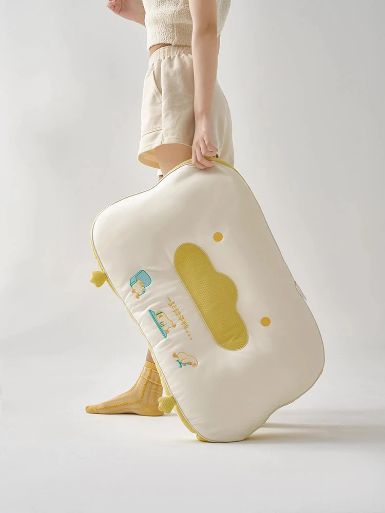 

Cute Children's Flat Du down Pillow Low Medium Height Support Ne Protection Sp Aid Adult Single Person Bedding