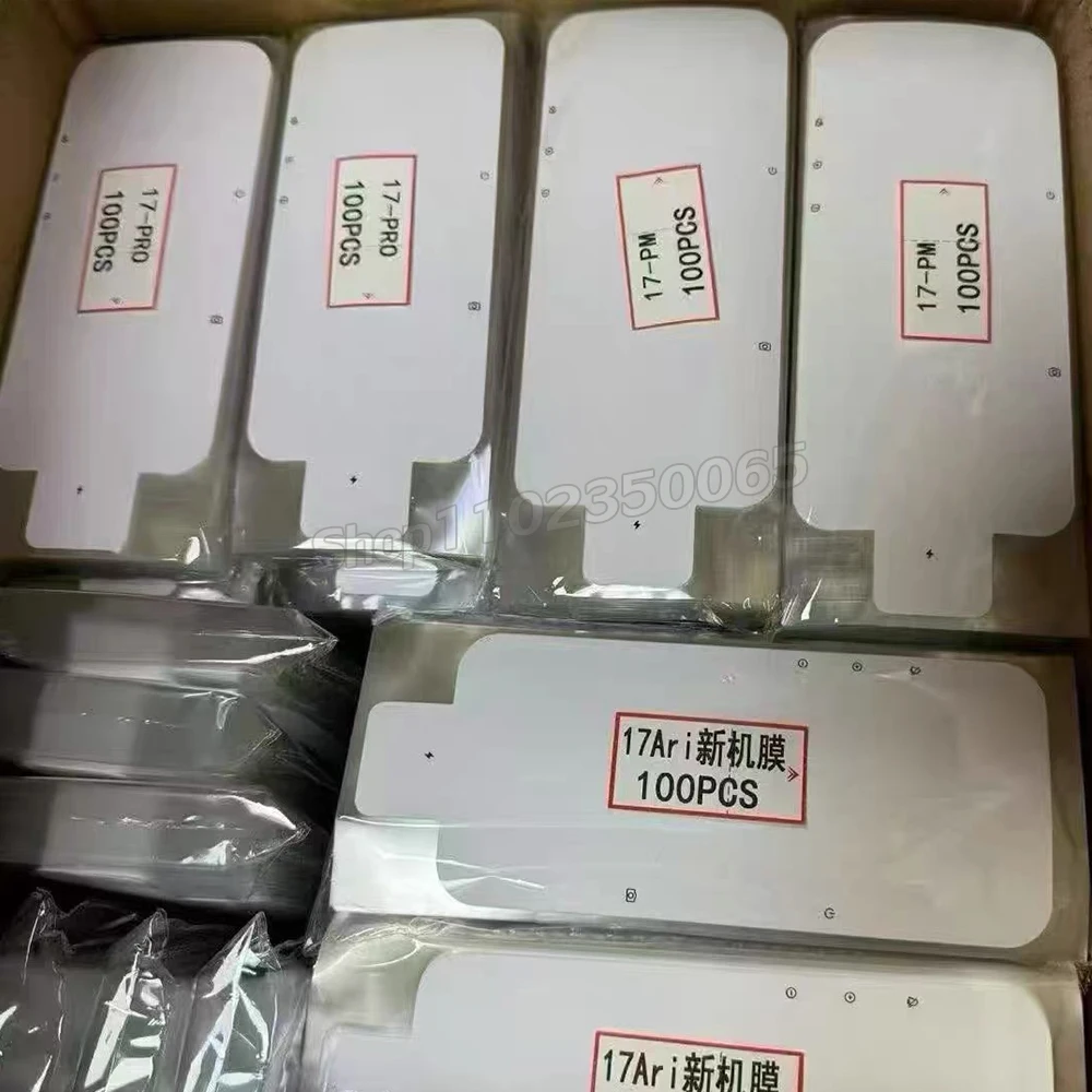 100 قطعة من مصنع الزجاج الأمامي للهاتف المحمول أفلام ورقية واقية لهاتف آيفون 17 17 برو ماكس 17 16 15 14 بلس برو ماكس واقي للشاشات