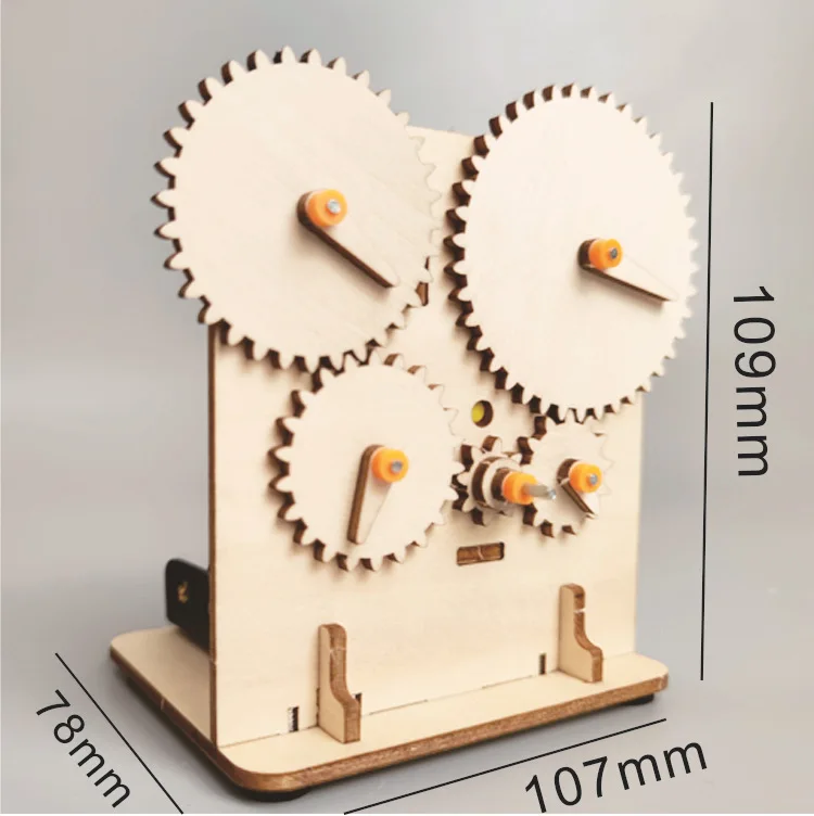 DIY 3D Wooden Machinery Gear Transmission Children's Science Experiment Set Learning Technology Manufacturing Handicraft