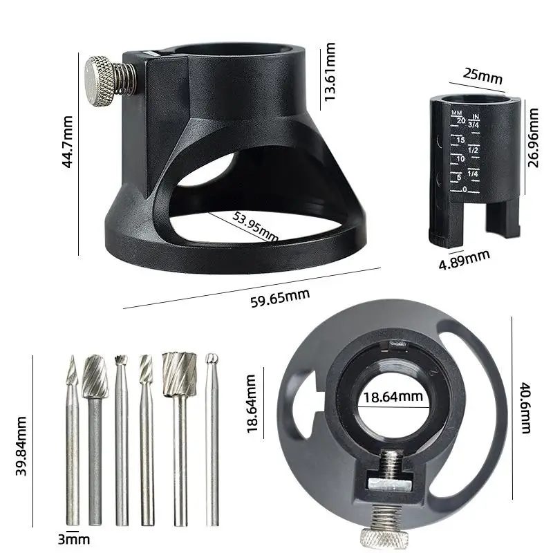 Guide Attachment Twist Drill Bit Rotary Router Milling Cutter Wood Carving Tool Kit Dedicated Locator Woodwork Tool