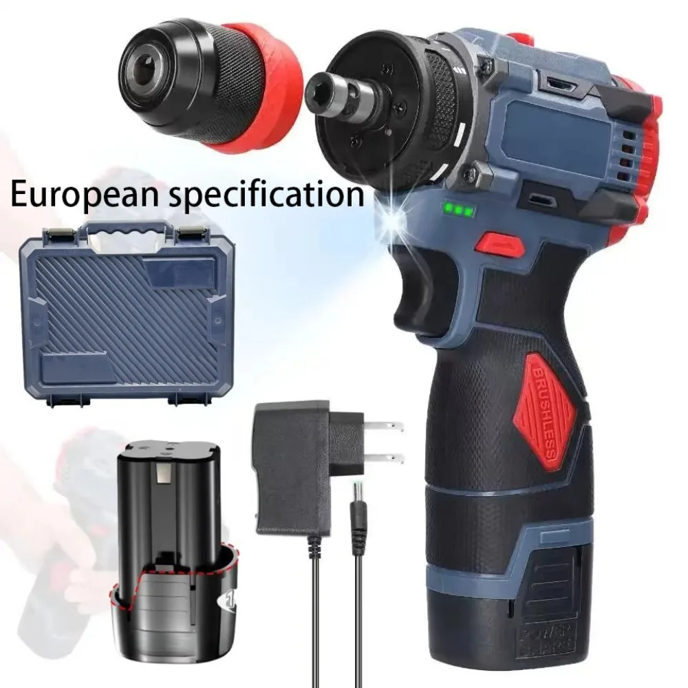 

Torque 2in1 Lithium Drill Rechargeable High-power Electric Screwdriver Brushed Motor Practical Design Cordless Screwdriver