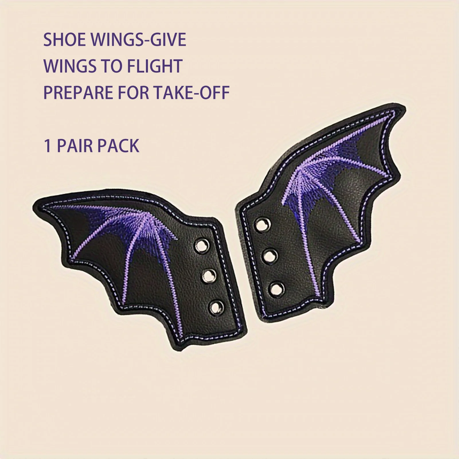 Black Purple Bat Wings Shoes Buckle Elegant Removable Versatile Shoe Accessories for Decorating Boots Shoes