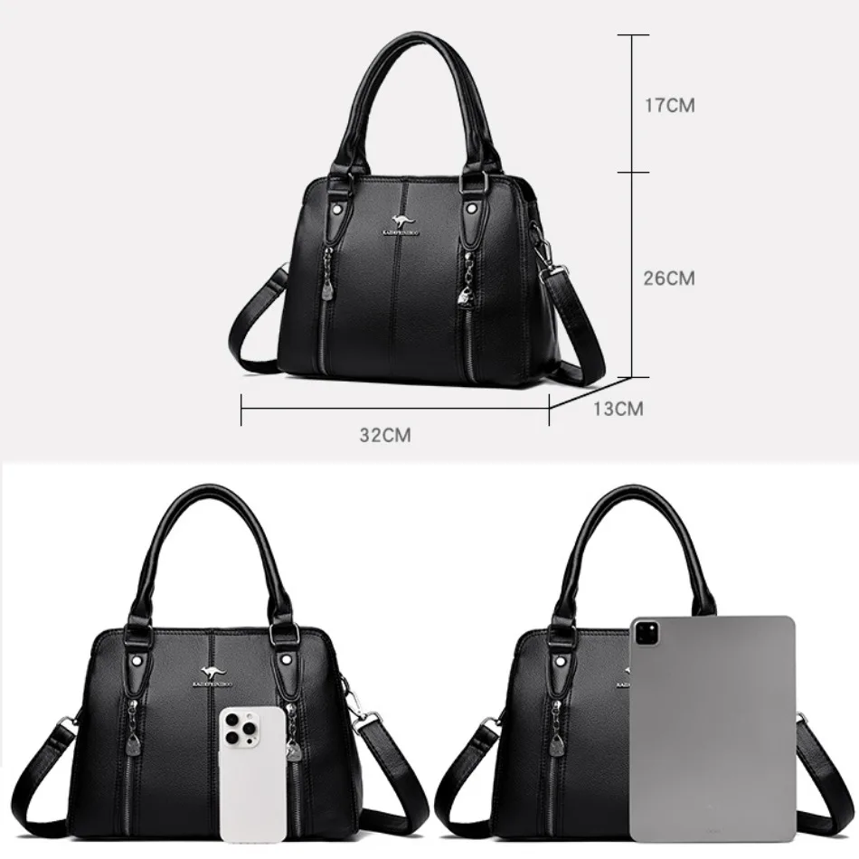 High-quality Soft Leather Shoulder Crossbody Bags for Women 2024 Luxury Handbags Women Bags Designer Casual Tote Messenger Bag