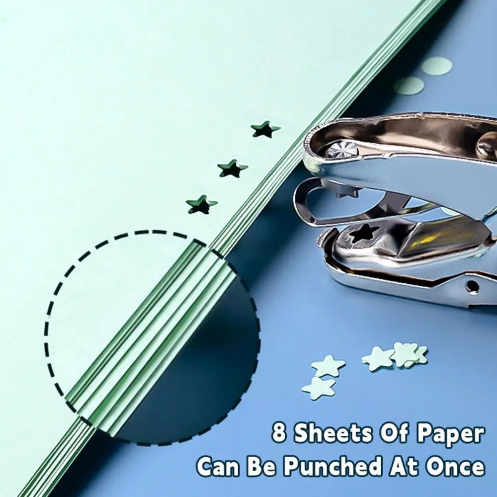 Round/Star/Heart Shape Punching Machine Labor-saving Single Hole Hole Puncher Loose-leaf Binding Tools DIY Craft Paper Puncher