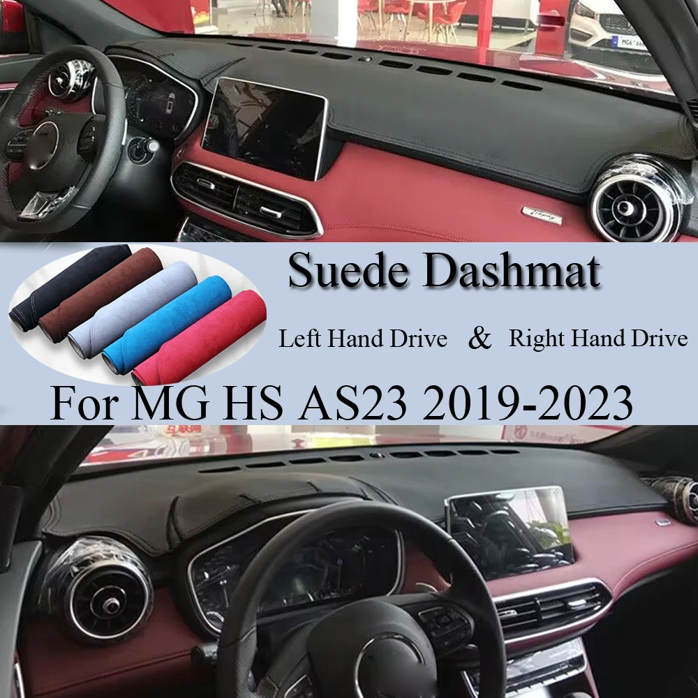 For MG HS AS23 MGHS Plug-in Ehs Phev 2019-2023 Suede Leather Dashmat Anti-Slip Dash Mat Cover Dashboard Pad Carpet Car Accessory